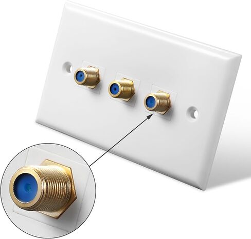 Coax Keystone Jack Insert 10-Pack, Gold-Plated Coaxial Cable Connector, F-Type RG6 Cable Extender Female to Female for Wall Plate and Patch Panel - Enhance Your Connection Quality in Kuwait
