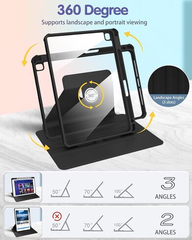 Uppuppy for iPad 9th/8th/7th/Air 3rd Generation Case 10.2& for iPad Pro 10.5 Inch Cases 360 Degree Rotating Stand Folio Cover with Pencil Holder Cute Girls Strawberry for Apple iPad 2021/2020/2019 in Saudi Arabia