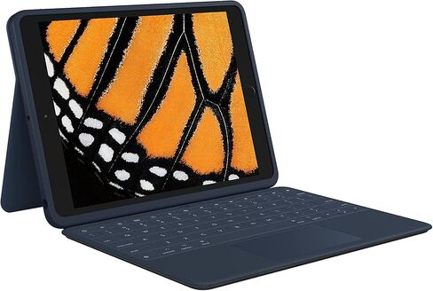 جراب Logitech Rugged Combo 3 Touch iPad® للوحة المفاتيح مع لوحة التتبع وموصل ذكي لأجهزة iPad (الجيل السابع والالثامن والتاسع) للتعليم - أزرق كلاسيكي in Kuwait