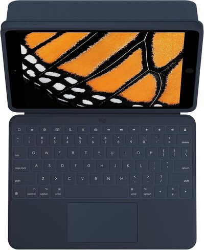 جراب Logitech Rugged Combo 3 Touch iPad® للوحة المفاتيح مع لوحة التتبع وموصل ذكي لأجهزة iPad (الجيل السابع والالثامن والتاسع) للتعليم - أزرق كلاسيكي in Kuwait