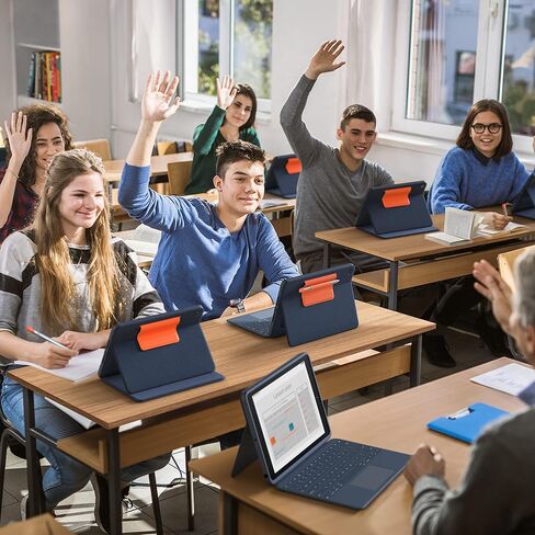 جراب Logitech Rugged Combo 3 Touch iPad® للوحة المفاتيح مع لوحة التتبع وموصل ذكي لأجهزة iPad (الجيل السابع والالثامن والتاسع) للتعليم - أزرق كلاسيكي in Kuwait