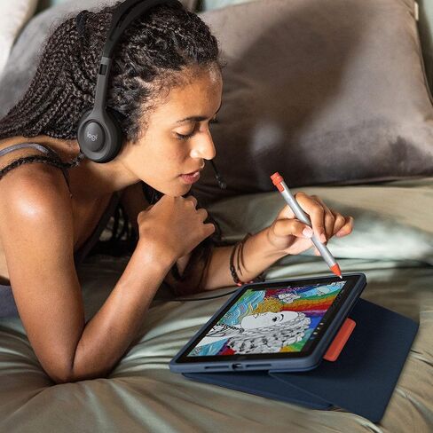 جراب Logitech Rugged Combo 3 Touch iPad® للوحة المفاتيح مع لوحة التتبع وموصل ذكي لأجهزة iPad (الجيل السابع والالثامن والتاسع) للتعليم - أزرق كلاسيكي in Kuwait