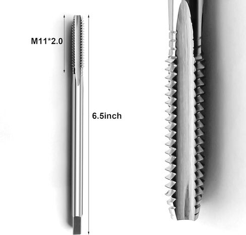 BZBMGMO M11 x 2.0 High Precision High Speed Steel Thread Tap Extra Long Thread Tapping Tool (Thread Cleaning 165mm Long) in Kuwait