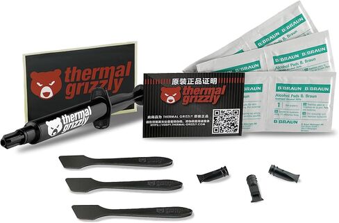 Thermal Grizzly Kryonaut Thermal Grease - 11.1 Gram Set - 1x Extra Applicator & 2X Extra Spatula & 6X CPU Cleaning Pads in Saudi Arabia