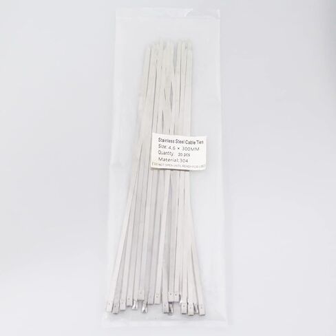 اربطة معدنية بسحاب 12 انش، اربطة كيبلات بسحاب من الستانلس ستيل 304 شديدة التحمل مع قوة شد 200 باوند، اربطة حزام ذاتية القفل (20 قطعة) in Kuwait