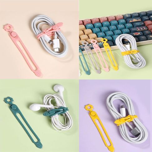 16 قطعة من ربطات العنق السيليكونية، ربطة كابل سيليكون ملونة، ربطة كابل مطاطية قابلة لإعادة الاستخدام، ربطة سلك مرنة متعددة الأغراض، ربطة كابل، سلك سيليكون، مشبك إغلاق الحقيبة، منظم الأسلاك in Kuwait