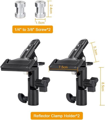 مشبك عاكس عالي التحمل من KAGYOKU لاستوديو الصور - عبوة من قطعتين مع فتحة مظلة وحامل لولبي in Kuwait