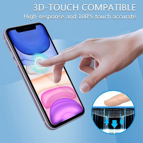 NBiefuny 2 Pack واقي شاشة للخصوصية لهاتف iPhone 11/ iPhone XR 6.1 بوصة، [True 28°Anti Spy] [صلابة 9H] [تغطية كاملة] واقي شاشة زجاجي مقوى ملون متدرج لهاتف iPhone 11 in Kuwait