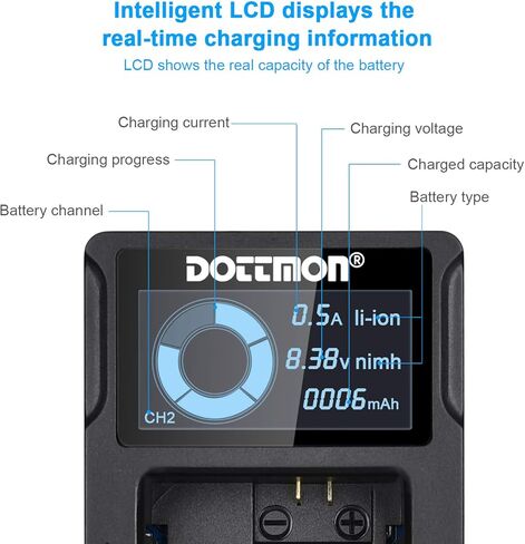 شاحن بطارية LP-E6 LP-E6N بفتحتين LCD لكاميرا كانون EOS 5D Mark II III وIV، 70D، 5Ds، 6D، 5DsR، 80D، 7D، 7D مارك II، EOS 60D، بطارية LP E6، بديل لشاحن كانون LC-E6 in Kuwait