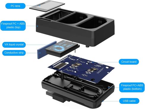 شاحن بطارية LP-E6 LP-E6N بفتحتين LCD لكاميرا كانون EOS 5D Mark II III وIV، 70D، 5Ds، 6D، 5DsR، 80D، 7D، 7D مارك II، EOS 60D، بطارية LP E6، بديل لشاحن كانون LC-E6 in Kuwait