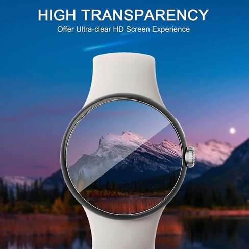 واقي شاشة متوافق مع ساعة بيكسل، طبقة من البولي يوريثين الحراري (ليس زجاج)، واقي للحواف من الدرجة العسكرية للساعات الذكية، حماية خالية من الفقاعات، رفيع للغاية وشفاف لساعة جوجل بيكسل من 6 قطع in Kuwait
