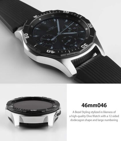 تصميم Ringke Bezel لساعة Galaxy Watch 46mm / Galaxy Gear S3 Frontier وغطاء لاصق بحلقة كلاسيكية مضادة للخدش من الفولاذ المقاوم للصدأ (مقاوم للصدأ) لإكسسوار ساعة Galaxy GW-46-46 in Saudi Arabia