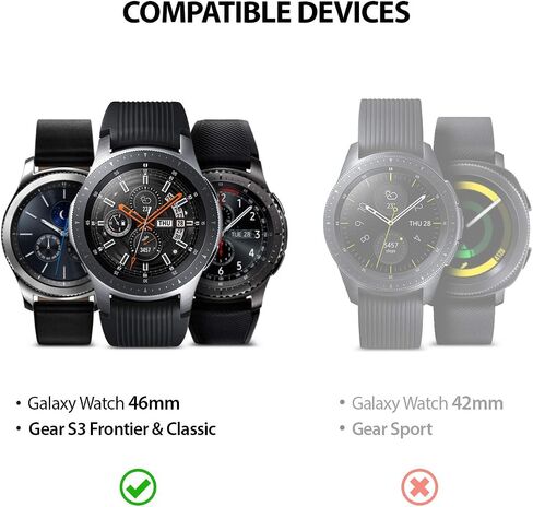 تصميم Ringke Bezel لساعة Galaxy Watch 46mm / Galaxy Gear S3 Frontier وغطاء لاصق بحلقة كلاسيكية مضادة للخدش من الفولاذ المقاوم للصدأ (مقاوم للصدأ) لإكسسوار ساعة Galaxy GW-46-46 in Saudi Arabia