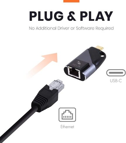 هيليكس محول يو اس بي نوع سي الى ايثرنت، سرعة اتصال 1GBPS، منفذ ايثرنت، محول للتوصيل بالشبكة السلكية in Kuwait