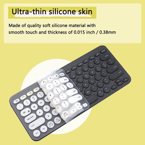 غطاء كيبورد سيليكون رفيع للغاية لجهاز لوجيتك بلوتوث متعدد الاجهزة K380 (الموديل: K380) للوجيتك K380 ابيض in Kuwait