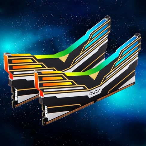 OLOy DDR4 RAM 16 جيجابايت (2x8 جيجابايت) أسود Warhawk Aura Sync RGB 2666 ميجا هرتز CL19 1.2V 288-Pin Desktop UDIMM (MD4U0826191BE0DA) in Kuwait