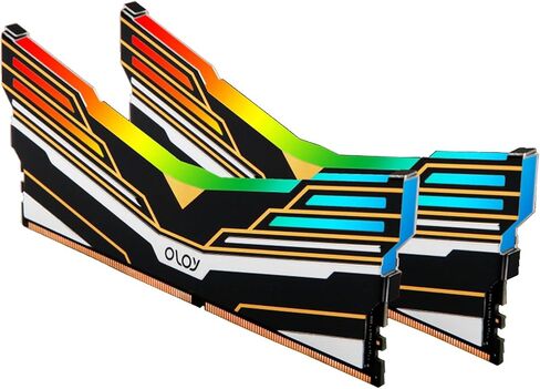 OLOy DDR4 RAM 16 جيجابايت (2x8 جيجابايت) أسود Warhawk Aura Sync RGB 2666 ميجا هرتز CL19 1.2V 288-Pin Desktop UDIMM (MD4U0826191BE0DA) in Kuwait