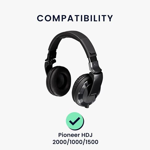 وسائد أذن kwmobile متوافقة مع وسائد الأذن Pioneer HDJ 2000/1000/1500 - بديل 2X لسماعات الرأس - أسود in Kuwait