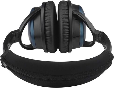 غطاء عصابة رأس من القماش المرن من Geekria متوافق مع سماعات Bose QuietComfort 2، QuietComfort 15، QC2، QC15، واقي وسادة الرأس، جزء إصلاح بديل، تركيب سهل بنفسك (أسود) in Kuwait