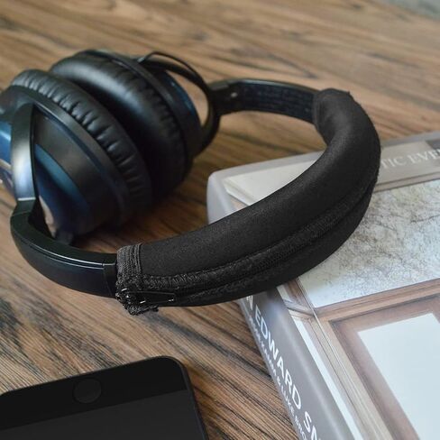 غطاء عصابة رأس من القماش المرن من Geekria متوافق مع سماعات Bose QuietComfort 2، QuietComfort 15، QC2، QC15، واقي وسادة الرأس، جزء إصلاح بديل، تركيب سهل بنفسك (أسود) in Kuwait