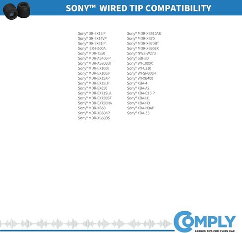 سماعات أذن بديلة لتقليل الضوضاء من Comply Isolation Plus مع WaxGuard لسوني MDR-XB50AP، XBA-Z5، MDR-EX1000، XBA-A2، MDR-EX1000، WI-1000X، WI-C-400، والمزيد من سماعات الأذن (متوسطة، 3 أزواج) ) in Saudi Arabia