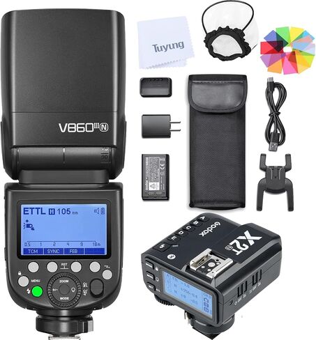 Godox V860III-N 2.4G Wireless i-TTL 1/8000s HSS Flash Speedlite مع مشغل لاسلكي X2T-N، مع بطارية ليثيوم مدمجة ذات سعة كبيرة، متوافقة مع كاميرا Nikon DSLR in Saudi Arabia