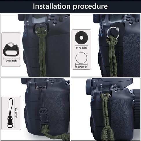 Hargedis Camera Wrist Strap, Hand-Woven Paracord Camera Hand Strap High-end and Secure Universal Adjustable, Suitable for Canon Sony Nikon Panasonic Fujifilm Olympus (Black) in Saudi Arabia