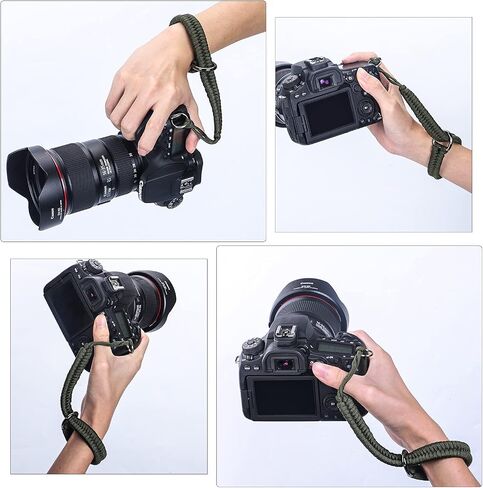 Hargedis Camera Wrist Strap, Hand-Woven Paracord Camera Hand Strap High-end and Secure Universal Adjustable, Suitable for Canon Sony Nikon Panasonic Fujifilm Olympus (Black) in Saudi Arabia