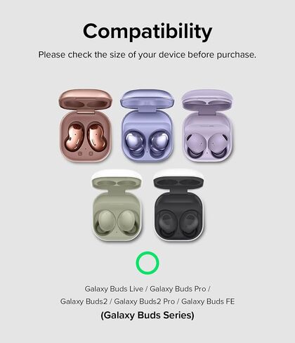 Ringke Onyx [يشعر بالارتياح في اليد] متوافق مع حافظة Samsung Galaxy Buds 2 Pro وBuds 2 وBuds Pro وBuds Live وGalaxy Buds FE، غطاء غير قابل للانزلاق يمنع اللطخات الزيتية - أسود in Kuwait