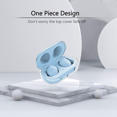 حافظة Fintie لهاتف Samsung Galaxy Buds Plus (2020) / Samsung Galaxy Buds (2019)، غطاء حماية صلب مع حلقة مفاتيح تدعم الشحن اللاسلكي (شفاف كريستالي) in Kuwait
