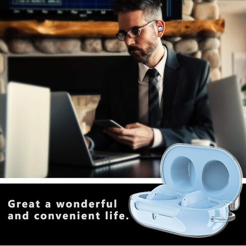 حافظة Fintie لهاتف Samsung Galaxy Buds Plus (2020) / Samsung Galaxy Buds (2019)، غطاء حماية صلب مع حلقة مفاتيح تدعم الشحن اللاسلكي (شفاف كريستالي) in Kuwait