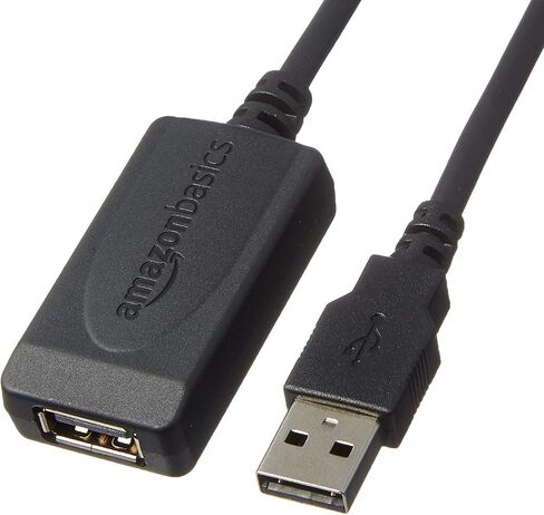 Amazon Basics USB-A 2.0 Extension Cable, for Printer, Mouse or Keyboard, Male to Female, 480Mbps Transfer Speed, 32 Feet, Black in Saudi Arabia