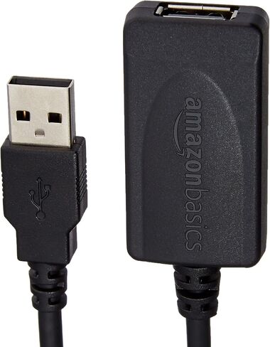 Amazon Basics USB-A 2.0 Extension Cable, for Printer, Mouse or Keyboard, Male to Female, 480Mbps Transfer Speed, 32 Feet, Black in Saudi Arabia