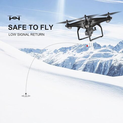 طائرة بدون طيار Awelov GPS FPV مع كاميرا 4K للبالغين والمبتدئين، طائرة رباعية المروحية 5G WiFi FPV RC مع متابعتي، إرجاع تلقائي، طيران نقطة الطريق، التحكم الصوتي، بطاريتان in Saudi Arabia