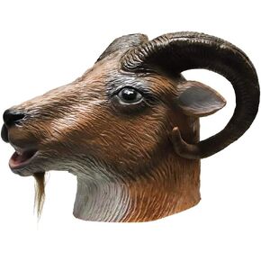 قناع ماعز لطيف للبالغين من ديمي شاركي، قناع رأس كامل لحيوانات اللاتكس المبتكر لحفلات الهالوين in Kuwait