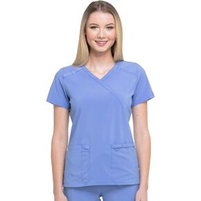 Dickies EDS Essentials, Mock Wrap Top Scrubs for Women with Four-Way Stretch and Moisture Wicking DK625