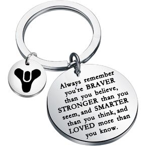 KUIYAI Game Inspired Gift Destiny 2 Quote Always Remember Keychain Video Gamer Player Gift For Husband Boyfriend Gaming Gift