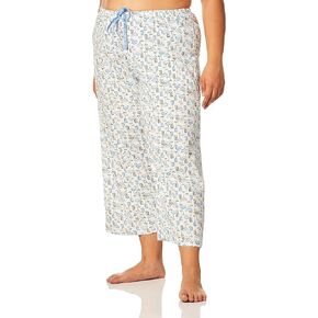 HUE womens Basic Printed Knit Capri Pajama Sleep Pant, Made With Temperature Control Technology