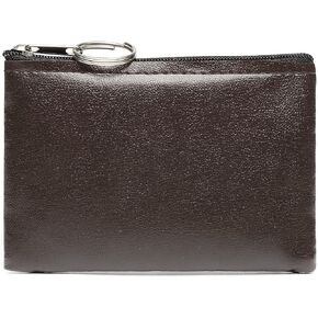 محفظة النقود المعدنية، حقيبة تغيير محفظة العملات المعدنية، حامل تغيير المحفظة، حقيبة عملات معدنية صغيرة من الجلد النباتي بسحاب (أسود) in Kuwait