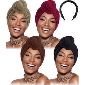 Ababalaya 100% أغطية رأس عمامة أنيقة بطبقة مزدوجة مربوطة مسبقًا للنساء قبعات كيميائية معقودة مسبقًا in Kuwait