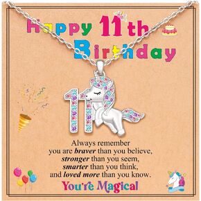 UPROMI Birthday Gifts for 1-10 Year Old Girl Unicorn Necklace for Girls