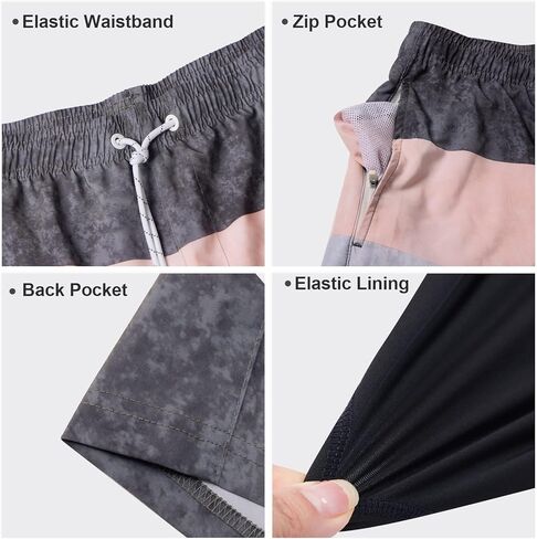 Arcweg Mens Swim Trunks with Compression Liner 2 in 1 9" Swimming Trunks Quick Dry Men's Swimwear for Surfing Summer Beach in Kuwait