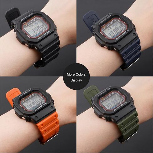 Lijinlan سوار ساعة من الراتنج لـ Casio G-Shock DW-5600 DW-5900 DW-6100 DW-6600 DW-6900 GW-M5610 GA-110/120/300/700 GD-120/350 حزام بديل لساعة Gshock in Kuwait