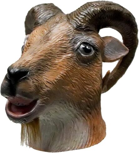 قناع ماعز لطيف للبالغين من ديمي شاركي، قناع رأس كامل لحيوانات اللاتكس المبتكر لحفلات الهالوين in Kuwait