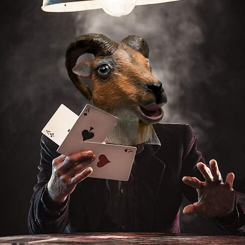 قناع ماعز لطيف للبالغين من ديمي شاركي، قناع رأس كامل لحيوانات اللاتكس المبتكر لحفلات الهالوين in Kuwait