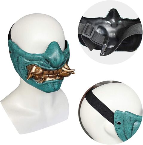 قناع تحت الصفر الساموراي قاتل الشيطان هانيا كابوكي كوسبلاي النينجا المحارب الشيطان قناع الهالوين الشرير in Kuwait