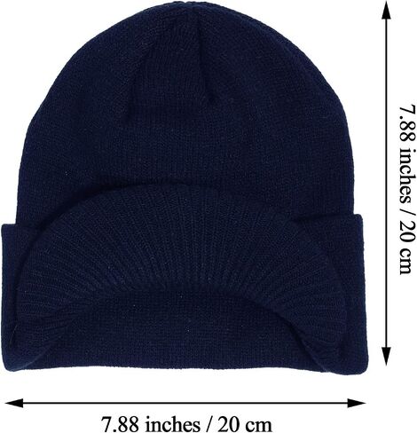 SATINIOR Winter Men's Knit Cap with Brim Beanie Hat Warm Thick Hat for Outdoor in Saudi Arabia