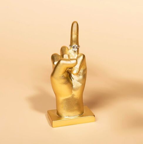 هانا روبرتس حامل خاتم يد ذهبي من البوليريسين للمجوهرات، خاتم الخطوبة والزفاف، 2.75 انش × 2.2 انش × 6.5 انش in Kuwait