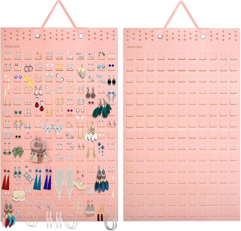 AinsListy Hanging Earrings Organizer, Earring Holder Holds Up To 330 Pairs, Felt Earring Organizers and Storage, Wall Earring Holder Earring Display for Women Girls -1 Pack (Earring Organizer-Pink) in Kuwait