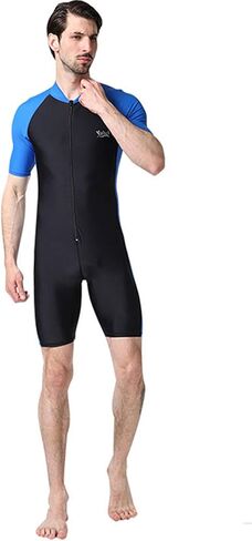 BIKMAN One-Piece Snorkeling Surfing Swim Suit Short Sleeves Plus Size Swimwear- Sun Protection in Saudi Arabia